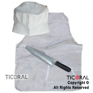 SET COCINERO DELANTAL-GORRO-PALO DE AMAS x 1